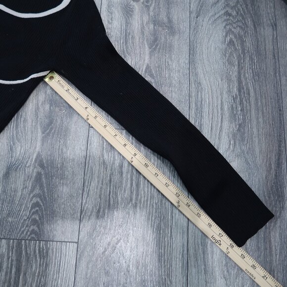 Say What Womens Cropped Top Knit Boat Neck Long Sleeve Black Shirt L - Picture 12 of 12